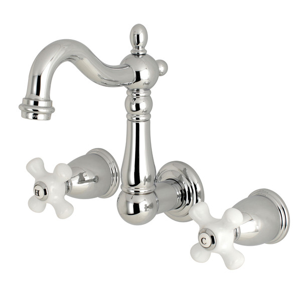 Heritage KS1221PX 8-Inch Center Wall Mount Bathroom Faucet KS1221PX